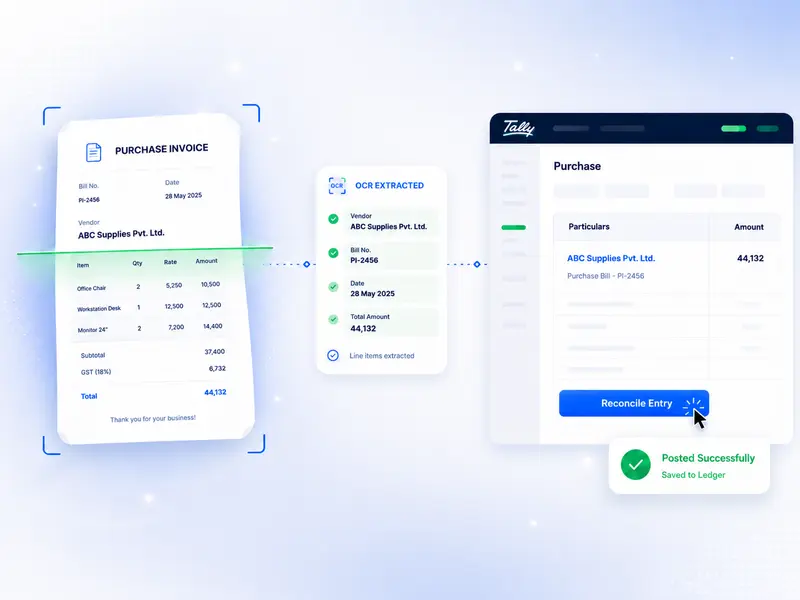 Smart Purchase - OCR invoice scanning and auto posting to Tally